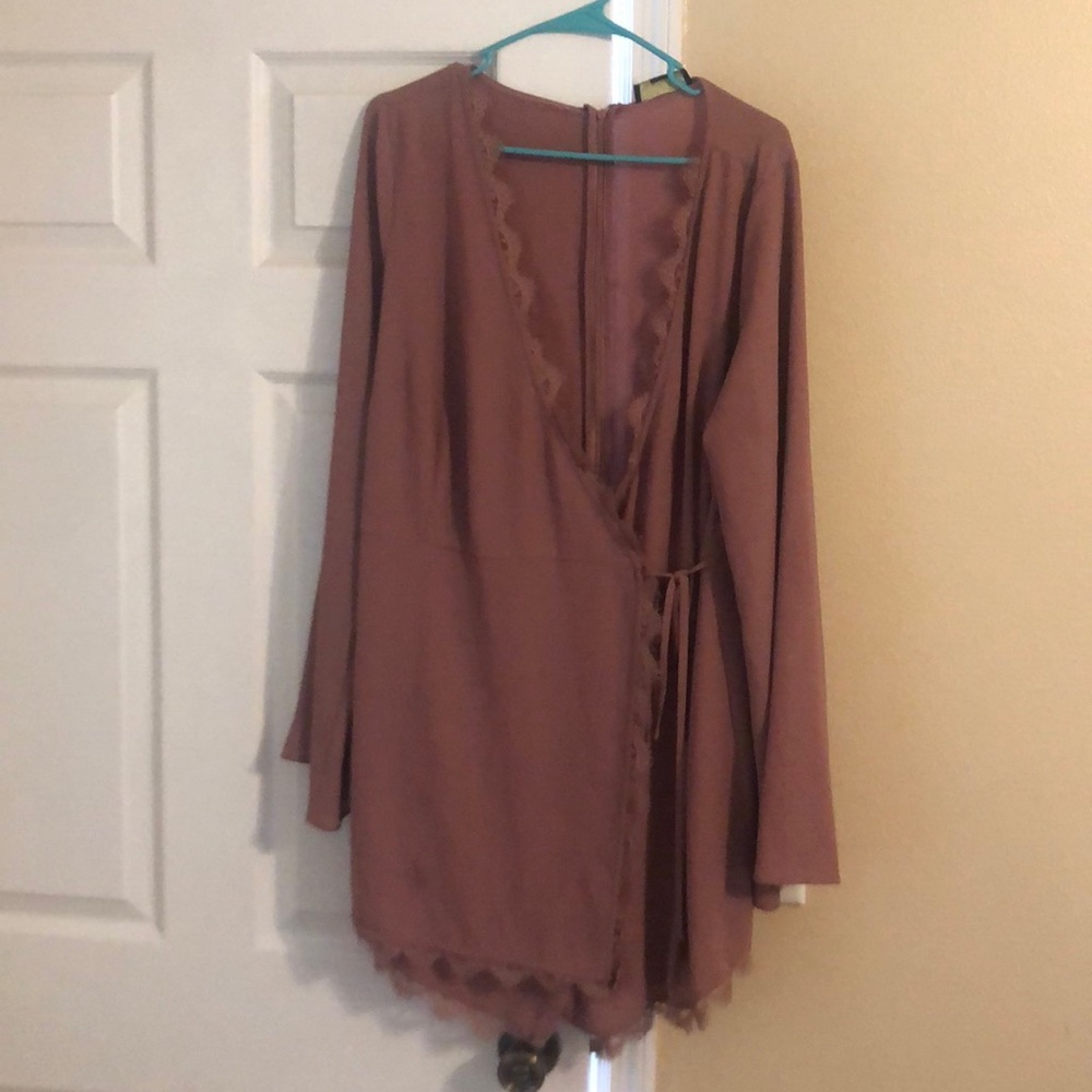 Mauve Colored Long Sleeved Romper
